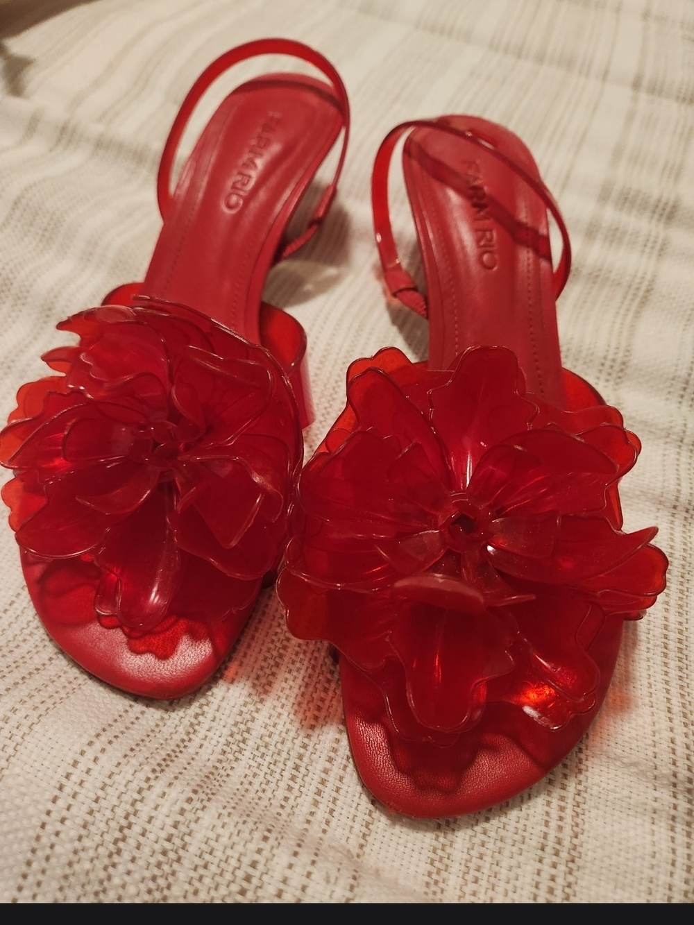 FARM Rio Vibrant Red Strappy Leather Sandals - Picture 5 of 5